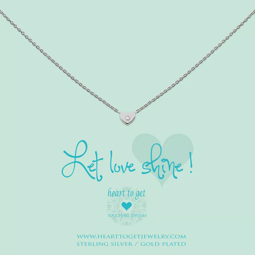 Heart to get N194HEZ13S Ketting Heart Let love shine! zilver 40-44 cm