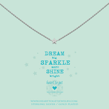 Heart to get N195STZ13S Dream big Sparkle more Shine bright ketting zilver