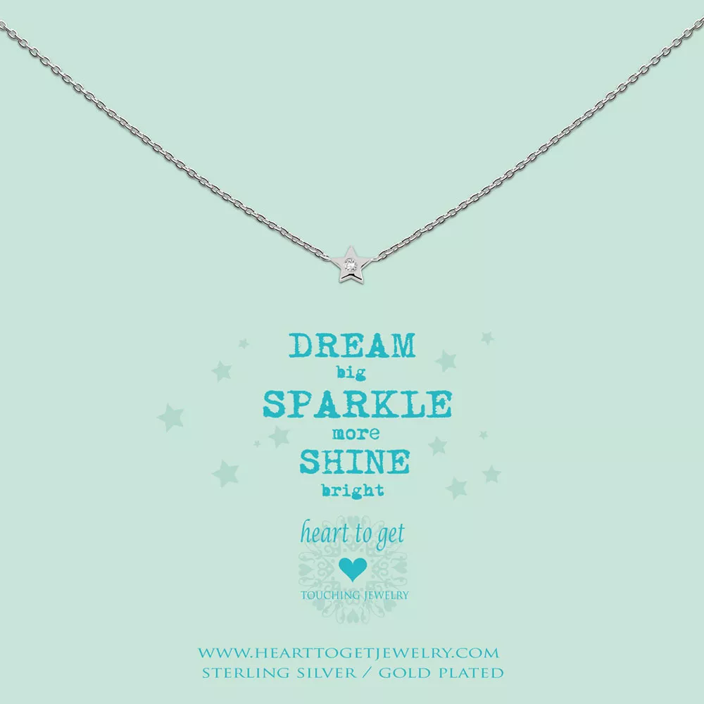 Heart to get N195STZ13S Ketting Dream Big, Sparkle More... zilver
