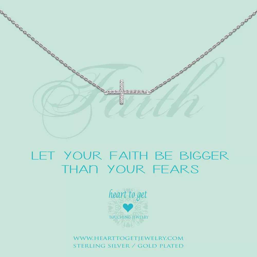 Heart to get N232CRZ14S Ketting Let Your Faith be bigger... zilver