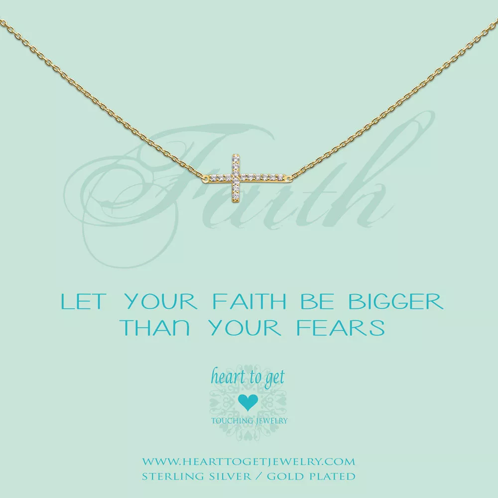 Heart to get N232CRZ14G Ketting Let Your Faith be bigger... zilver goudkleurig