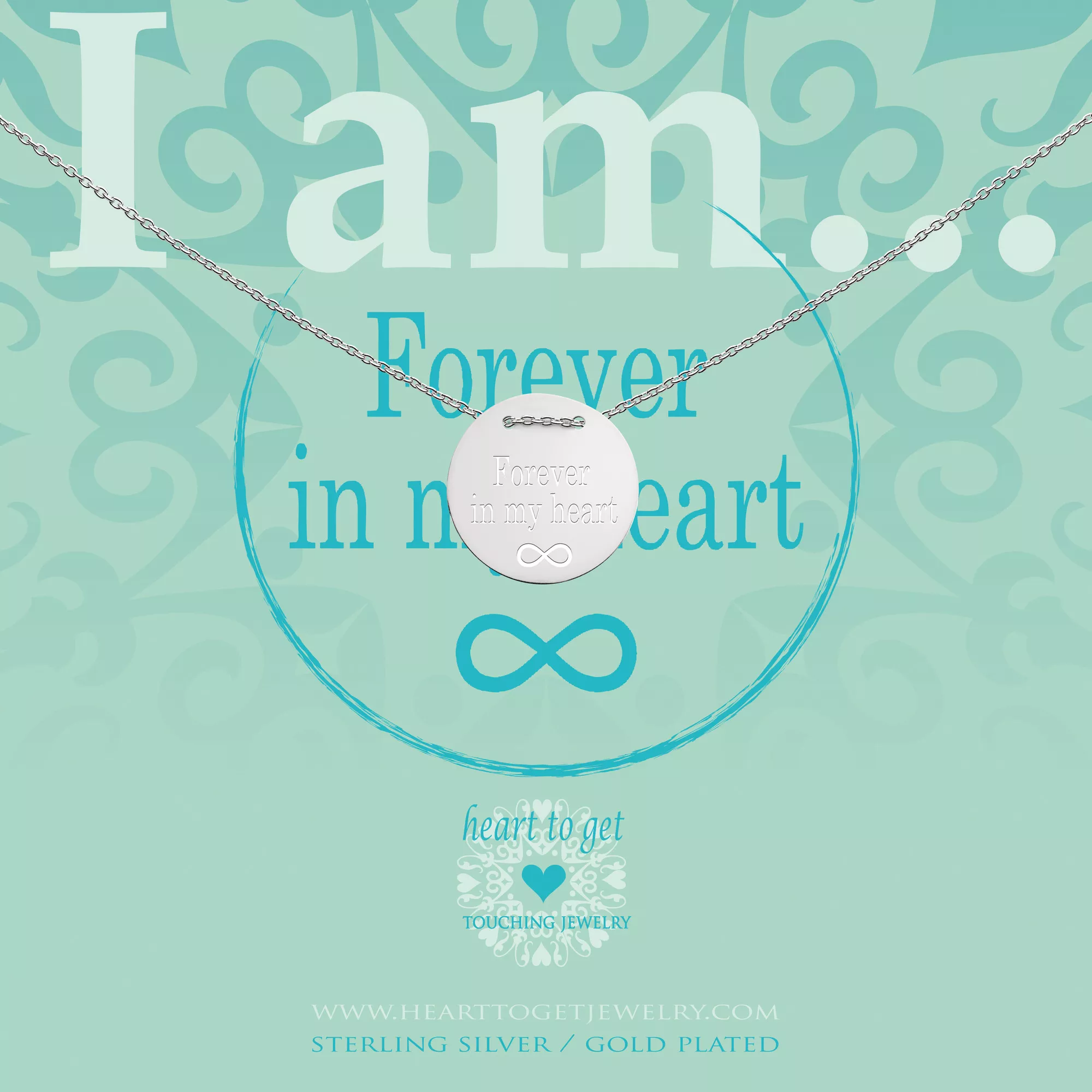 Heart to get IAM437N-FOREVER-S Ketting Coin Forever in my heart zilver
