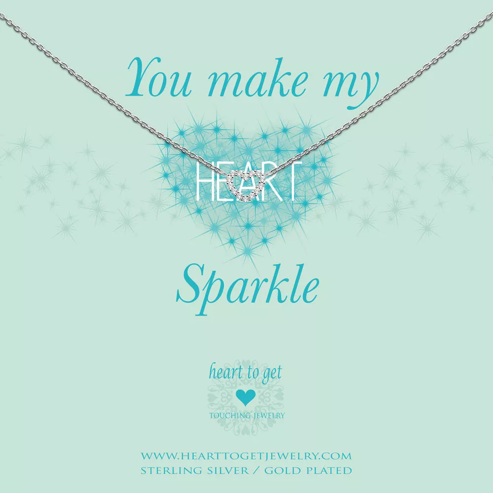 Heart to get N238OPZ15S Ketting You Make My Heart Sparkle zilver 