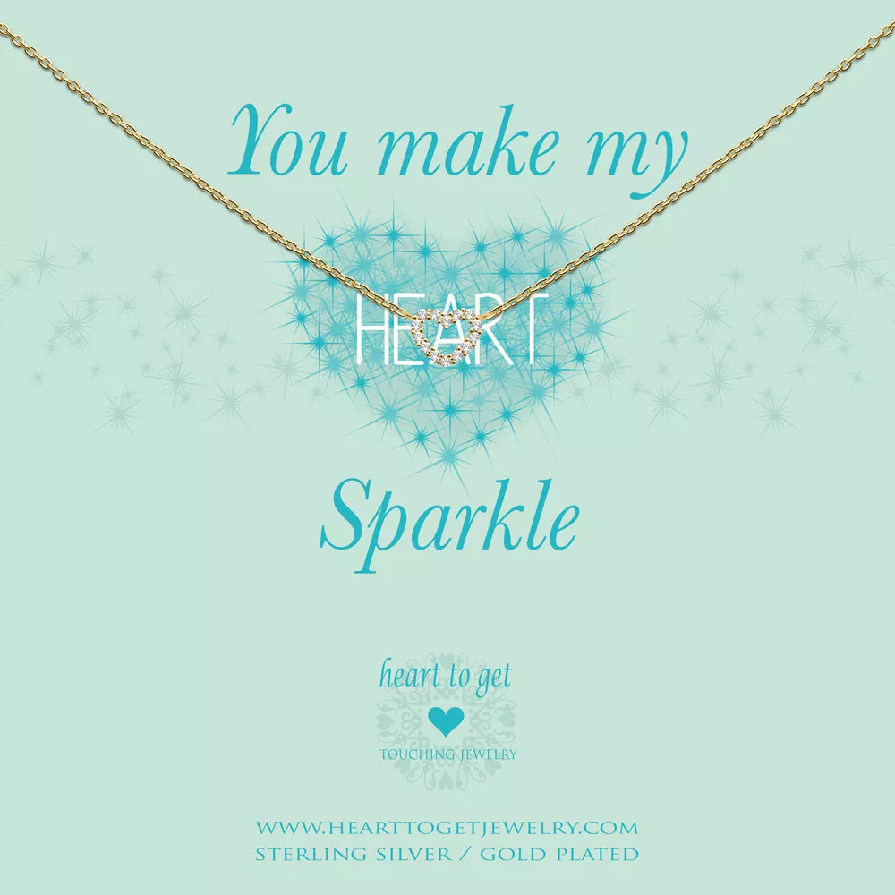 Heart to get N238OPZ15G Ketting You Make My Heart Sparkle zilver goudkleurig