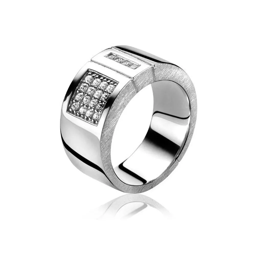 Zinzi MVR7 Mart Visser Ring zilver-zirconia wit 20 x 3 x 10 mm