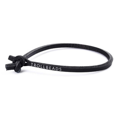 Trollbeads TLEBR-00056 Enkelvoudige leren armband, zwart