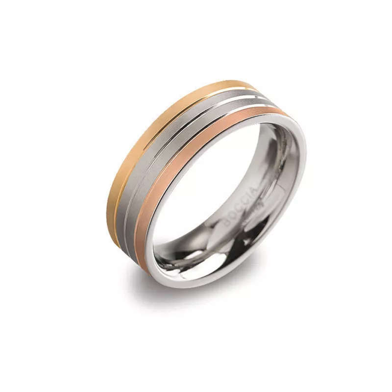 Boccia 0135-03 Titanium ring Tricolor