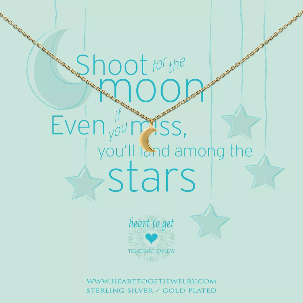 Heart to get N247SMO15G Ketting Shoot for the moon... zilver goudkleurig