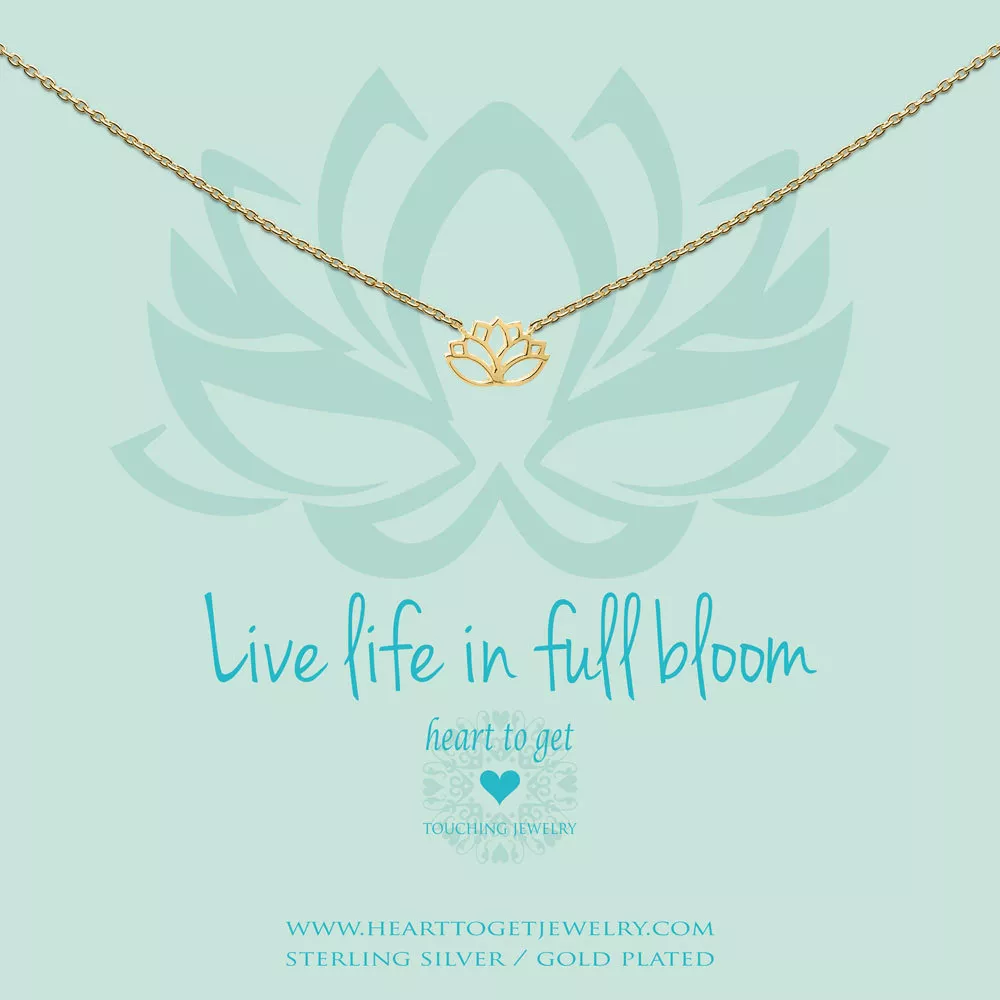 Heart to get N258LOT15G Ketting Live Life in Full Bloom Lotus zilver goudkleurig