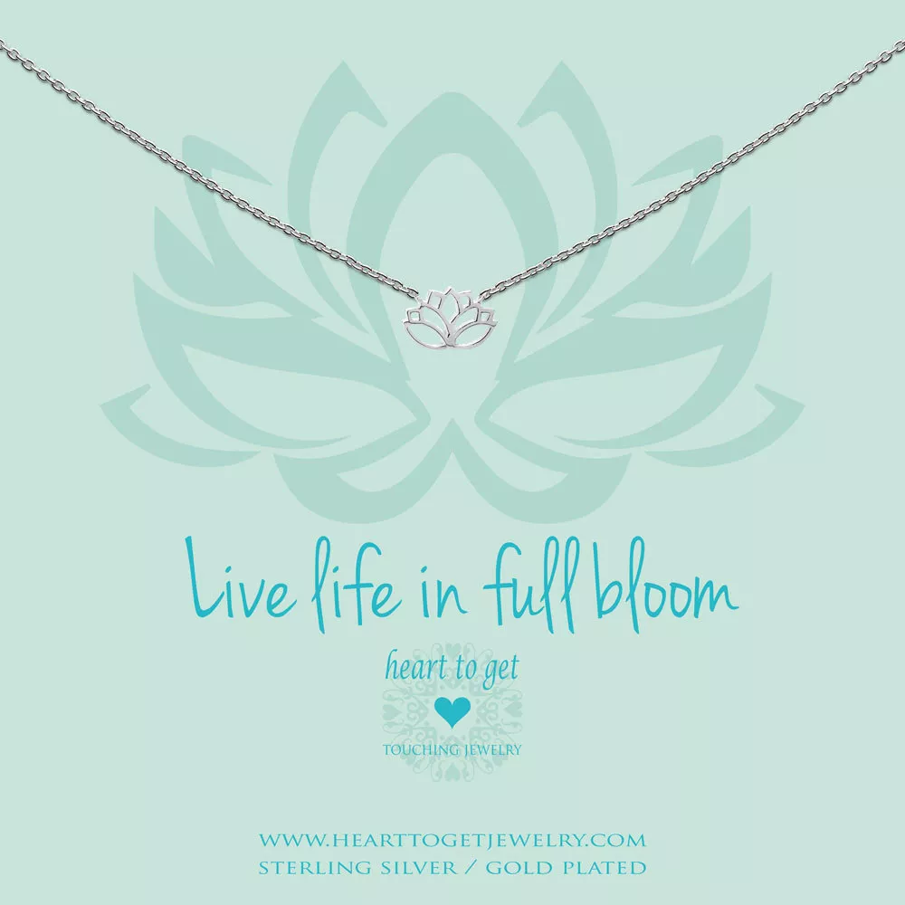 Heart to get N258LOT15S Ketting Live Life in Full Bloom Lotus zilver
