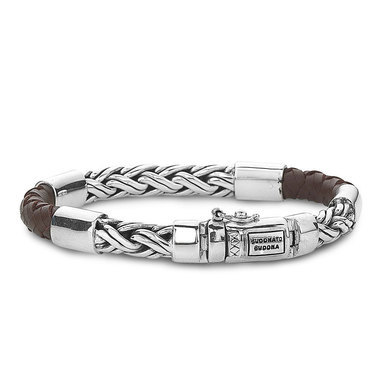buddha-to-buddha-633br-katja-mix-silver-leather-bracelet-brown