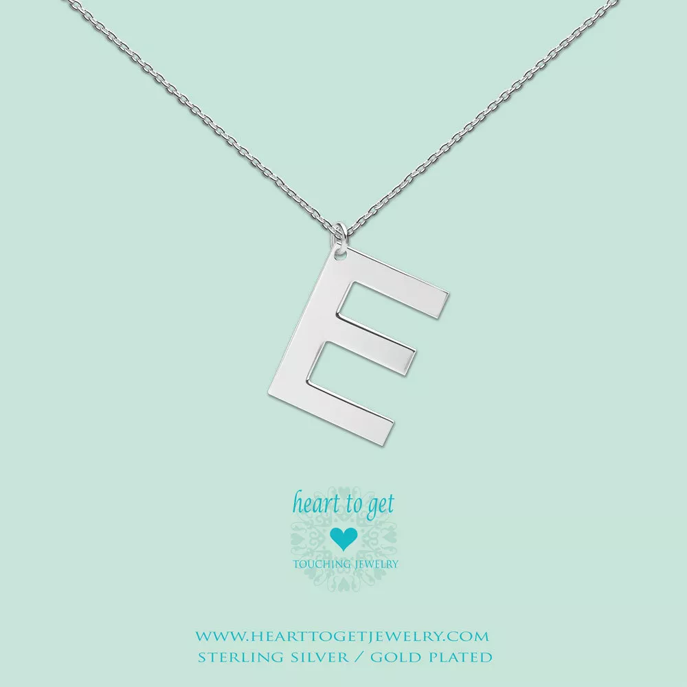 Heart to get LB146INE16S Ketting Big Initial letter E zilver 40-48 cm