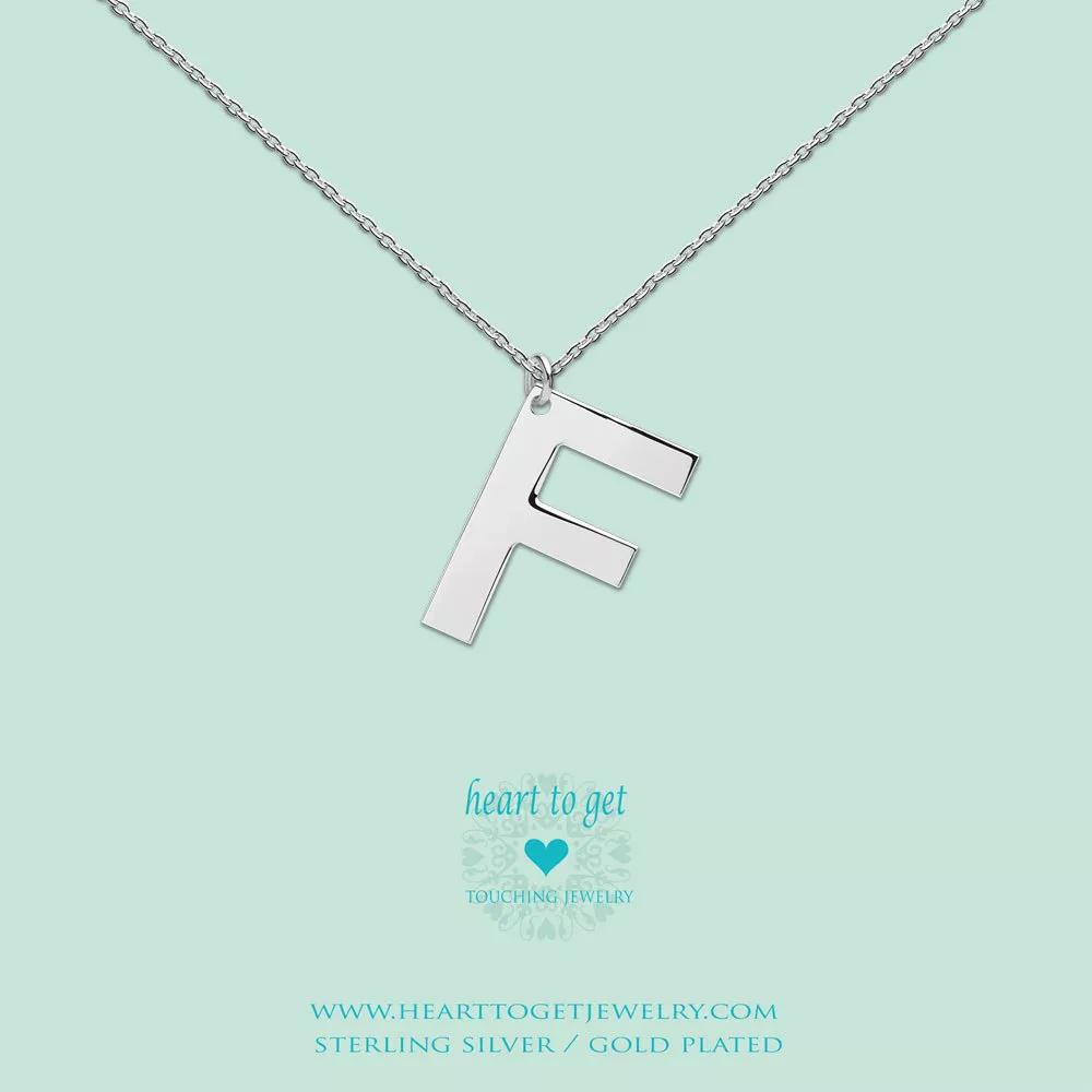 Heart to get LB147INF16S Ketting Big Initial letter F zilver 40-48 cm