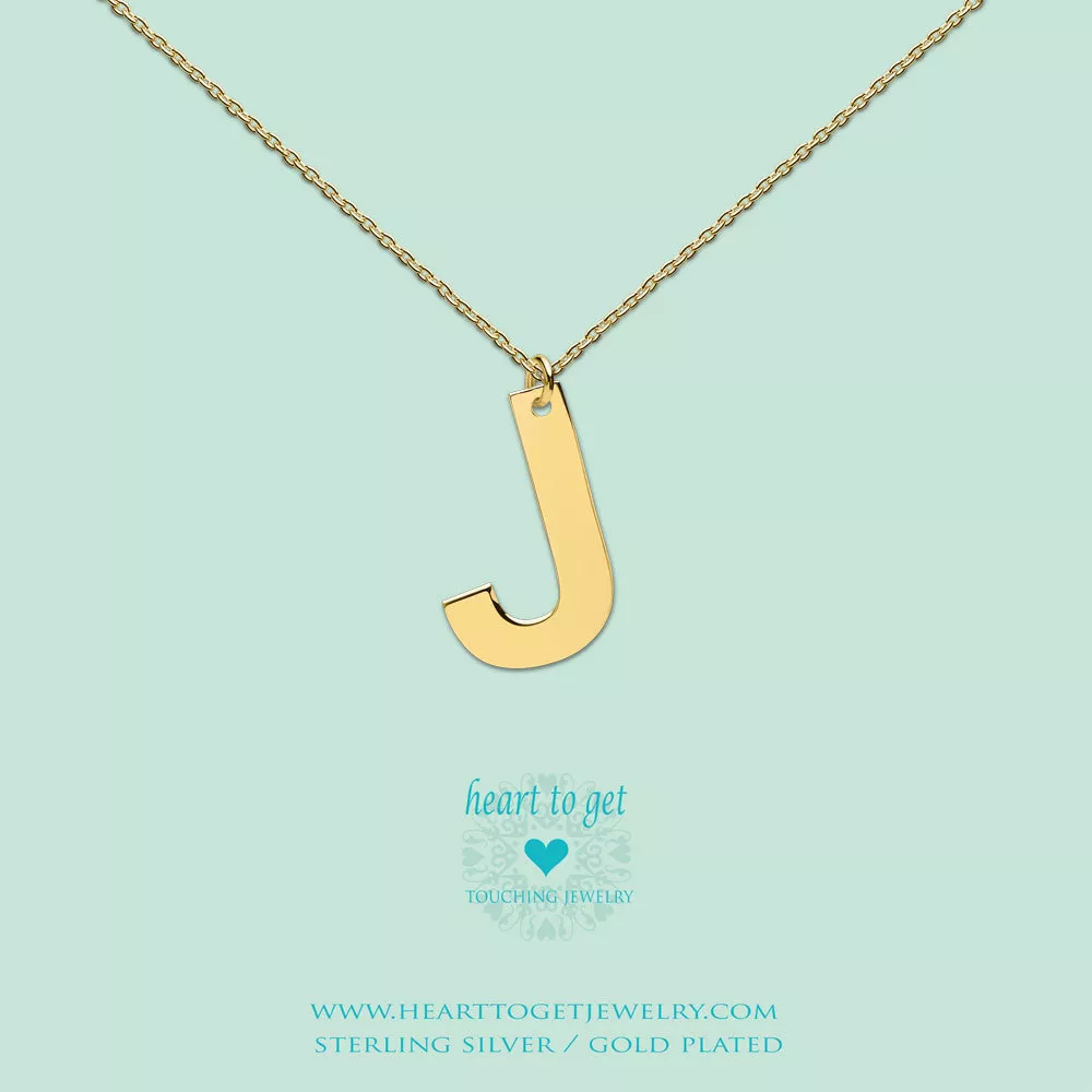 Heart to get LB151INJ16G Ketting met hanger Letter J 40-48 cm zilver goudkleurig