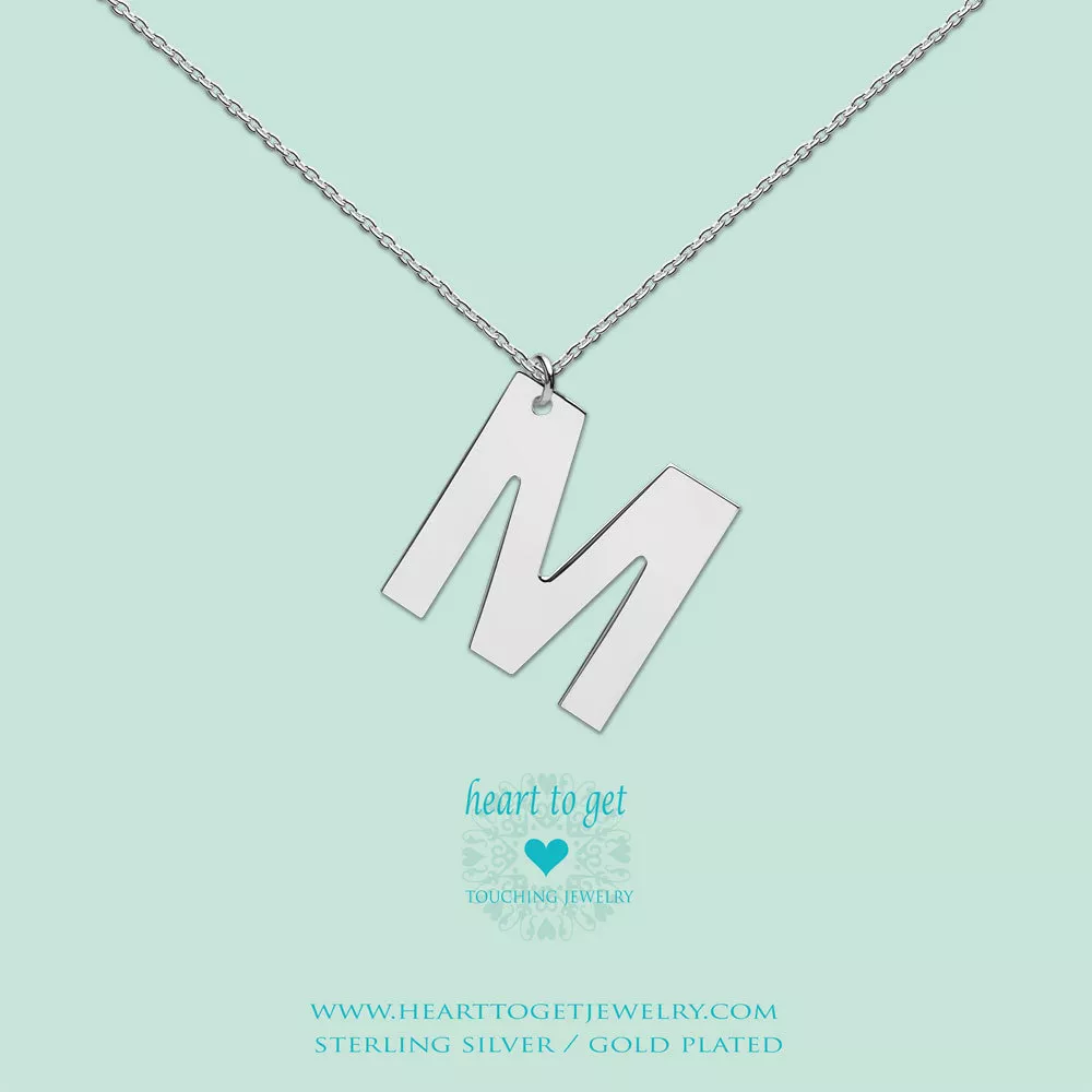 Heart to get LB154INM16S Ketting Big Initial letter M zilver 40-48 cm