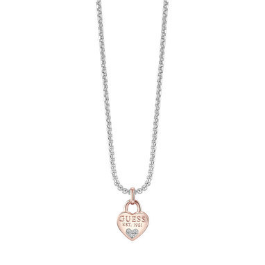 guess-ubn82095-ketting-all-about-shine-zilver-rosegoudkleurig