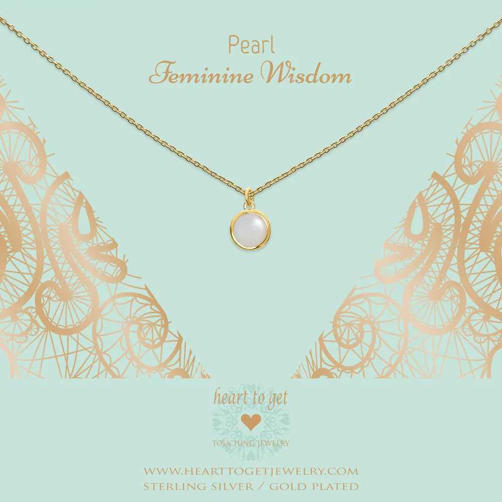 Heart to get N303OGP16G necklace one gemstone, Pearl feminine wisdom goldplated