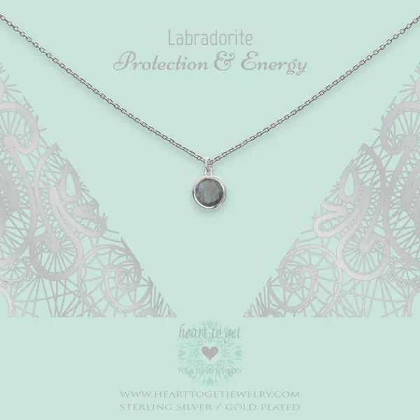 Heart to get N306OGL16S Ketting Protection & Energy Labradorite zilver