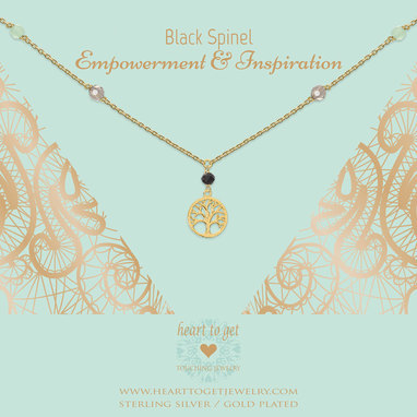 heart-to-get-n327gmtb16g-necklace-gemstone-multicolour-with-charm-tree-of-life-black-spinel-empowerment-inspiration-goldplated