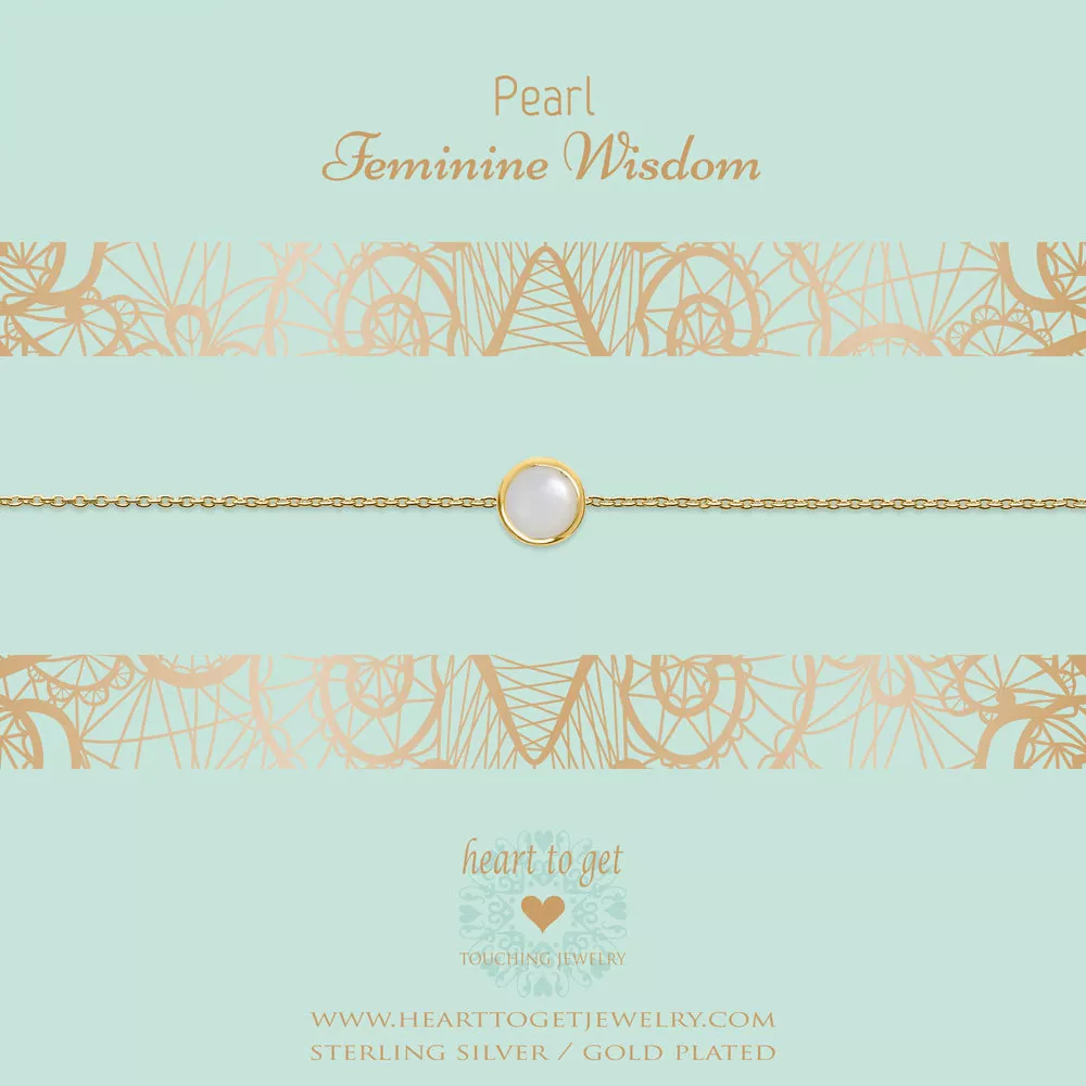 Heart to get B332OGBP16G Armband Pearl Feminine Wisdom zilver goudkleurig