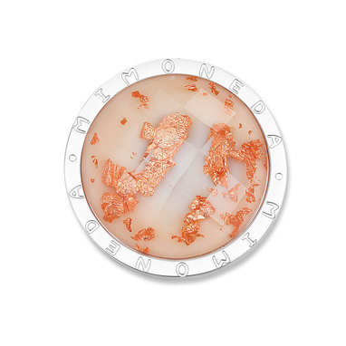 Mi Moneda LUN-24-L Luna Ivory Stainless Steel Disc With Rosegold Toned Flakes