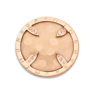 Mi Moneda SW-BELI-42-L Belize Champagne Stainless Steel Rosegold Plated Disc With Special Cut And Swarovski Crystals