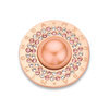 Mi Moneda SW-NOC-03-S Noche Stainless Steel Rosegold Plated Disc With Peach Colored Pearl And Swarovski Crystals 1