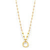 Mi Moneda NEC-02-SEL-90 Selma Necklace With Champagne Beads, Stainless Steel Gold Plated Clipring, Wearable 2 Lenghts 1