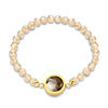 Mi Moneda BRA-SEL-02-19 Selma Bracelet Stainless Steel Gold Plated With Champagne Beads And Xs Moneda 1