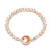 Mi Moneda BRA-SEL-03-19 Selma Bracelet Stainless Steel Rosegold Plated With Peach Beads And Xs Moneda 1