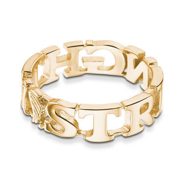 TWYN-RIN-STR-02 Twyn Ring Strength Messing Gold Toned