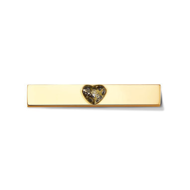 Take what you need TWYN-BAR-SWHE-02 Heart Bar Stainless Steel Gold Toned With Swarovski Heart