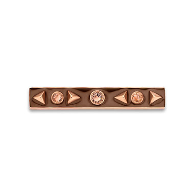 Take what you need TWYN-BAR-SWCE-60 Celebrate Bar Smokey Stainless Steel Rosegold Toned With Peach Colored Swarovski Crystals