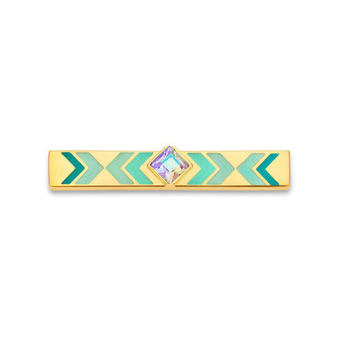 Take what you need TWYN-BAR-SWGY-18 Gypset Bar Turquoise Stainless Steel Gold Toned With Swarovski Crystal And Colorful Patern 