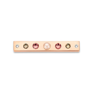 Take what you need TWYN-BAR-SWPA-03 Parisian Bar Stainless Steel Rosegold Toned With Swarovski Crystals And Pearls