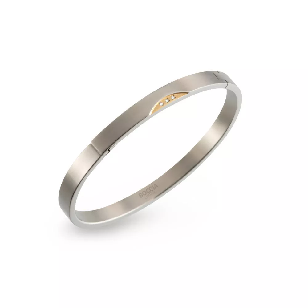 Boccia 03006-03 Armband Bangle titanium-briljant zilver-en goudkleurig 0,015 crt 62 mm