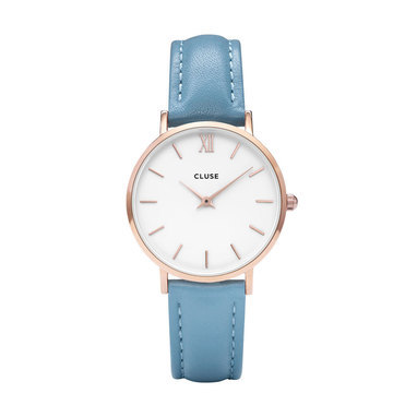 CLUSE CL30046 Minuit Rose Gold White Retro Blue horloge