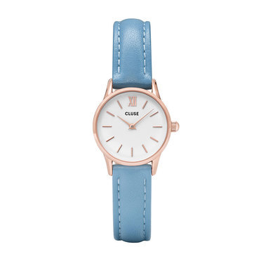 CLUSE CL50026 La Vedette Rose Gold White Retro Blue horloge