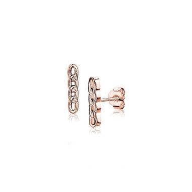Zinzi ZIO1385R roseevrgulde zilveren oorbellen
