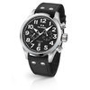 TW Steel VS8 48mm steel case dual time date black dial black textile strap horloge 1