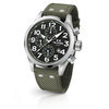 TW Steel VS24 48mm steel case chrono date black dial army green details army green textile strap horloge 1