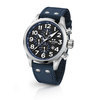 TW Steel VS33 48mm steel case 3 hands date black dial blue details dark blue textile strap horloge 1