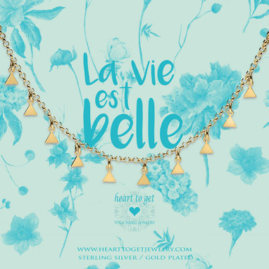 Heart to get BO246NTRI17G necklace dangling triangles goldplated La vie est belle