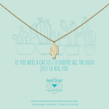 Heart to get N365CAC17G necklace cactus goldplated if you were a cactus, i'd endure all the pain just to hug you