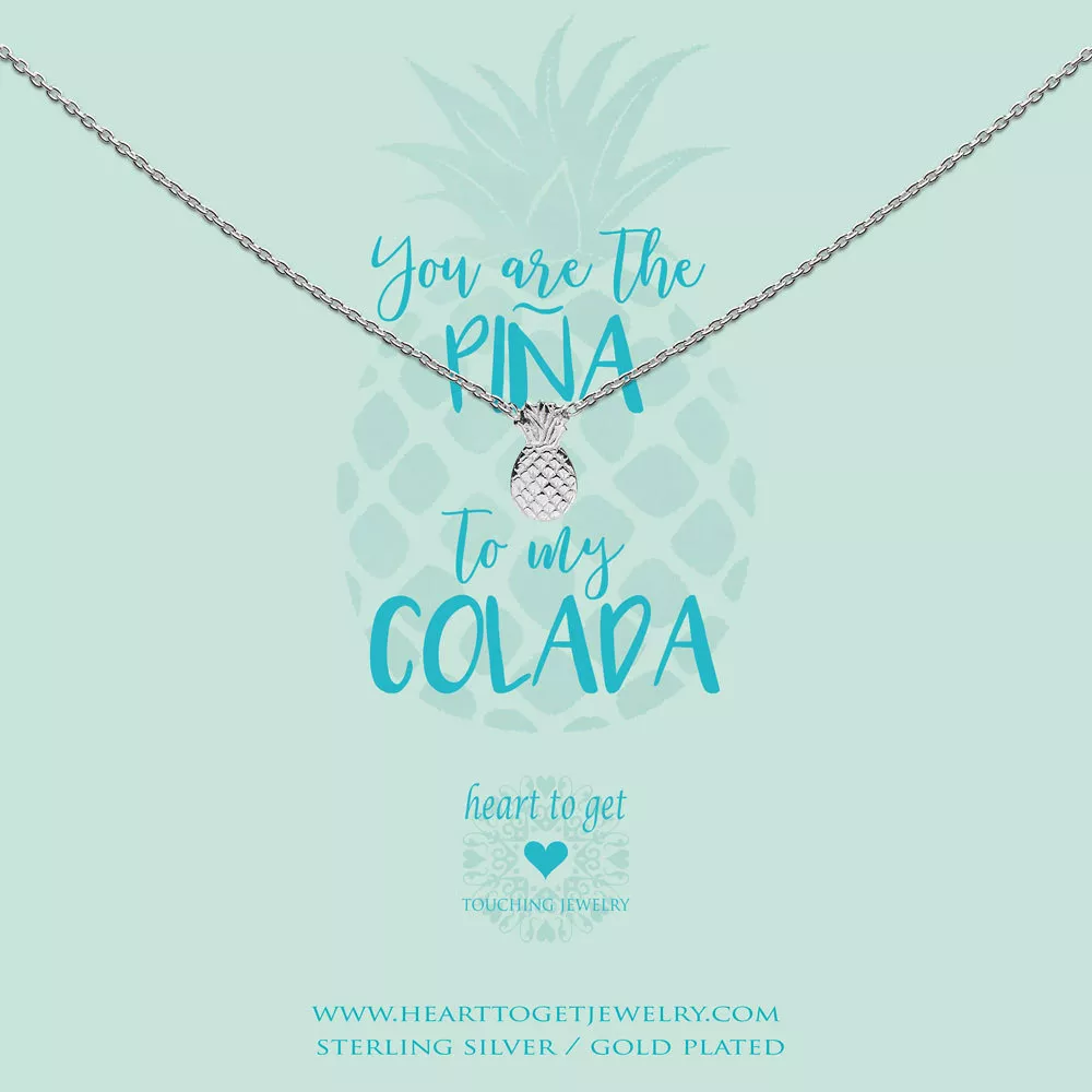 Heart to get N367PIN17S Ketting You are the pina to my colada  Pineapple zilver