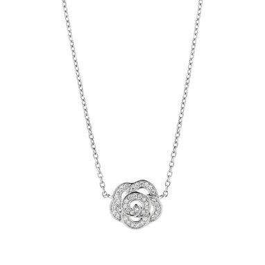 Ti Sento 3884ZI zilveren collier met bloemvorm