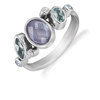 Rabinovich 67303055 zilveren ring met grijze kwarts en blauw topaas 1