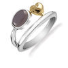 Rabinovich 67803856 zilveren ring met grijze maansteen en gouden hartje 1