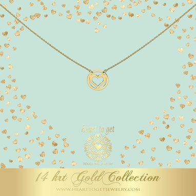 Heart to get NG05HER18 Necklace heart round 14 krt gold