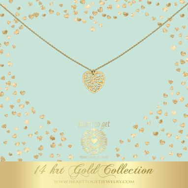 Heart to get NG07FHE18 Necklace filigree heart 14 krt gold